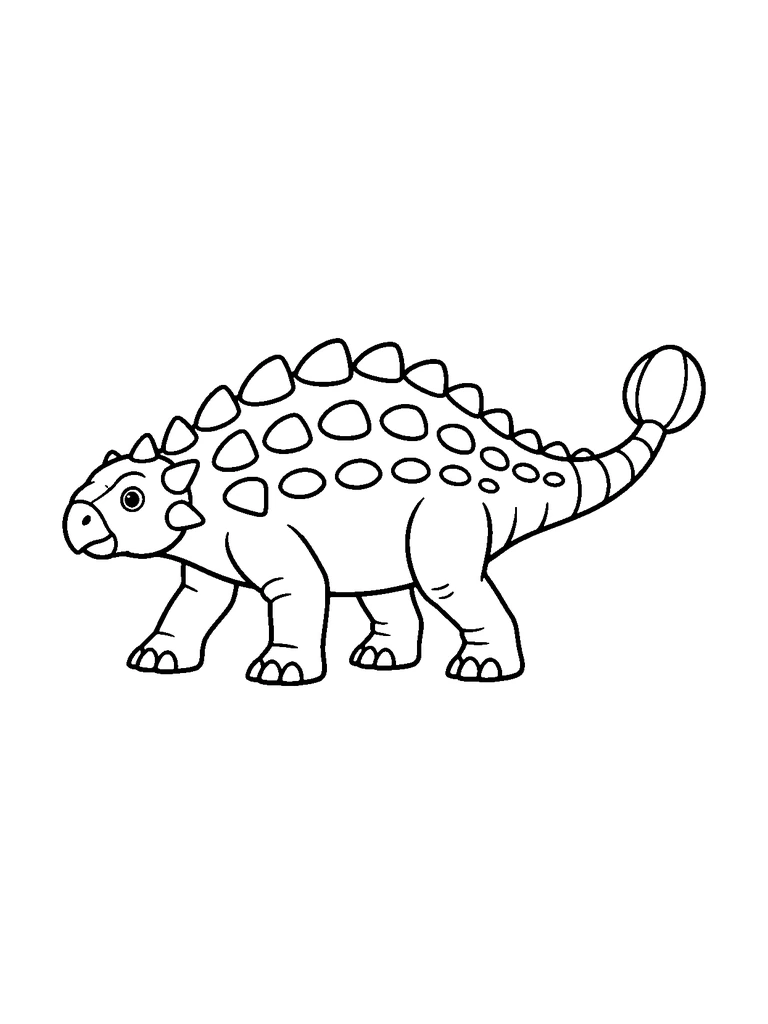 An ankylosaurus shown from the side.